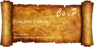 Csajka Petra névjegykártya